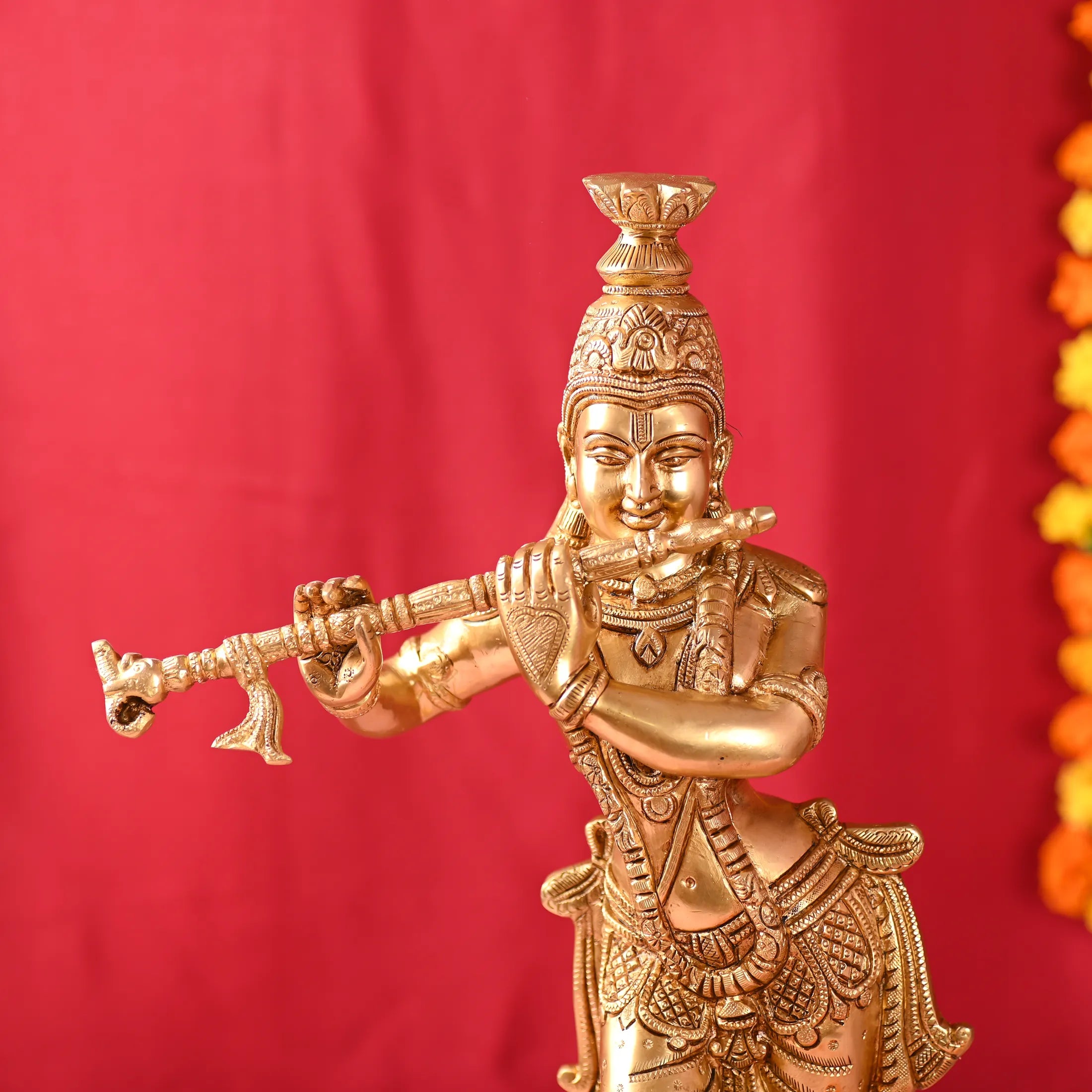 Brass Standing Krishna Idol (19 Inch) Vedansh Craft