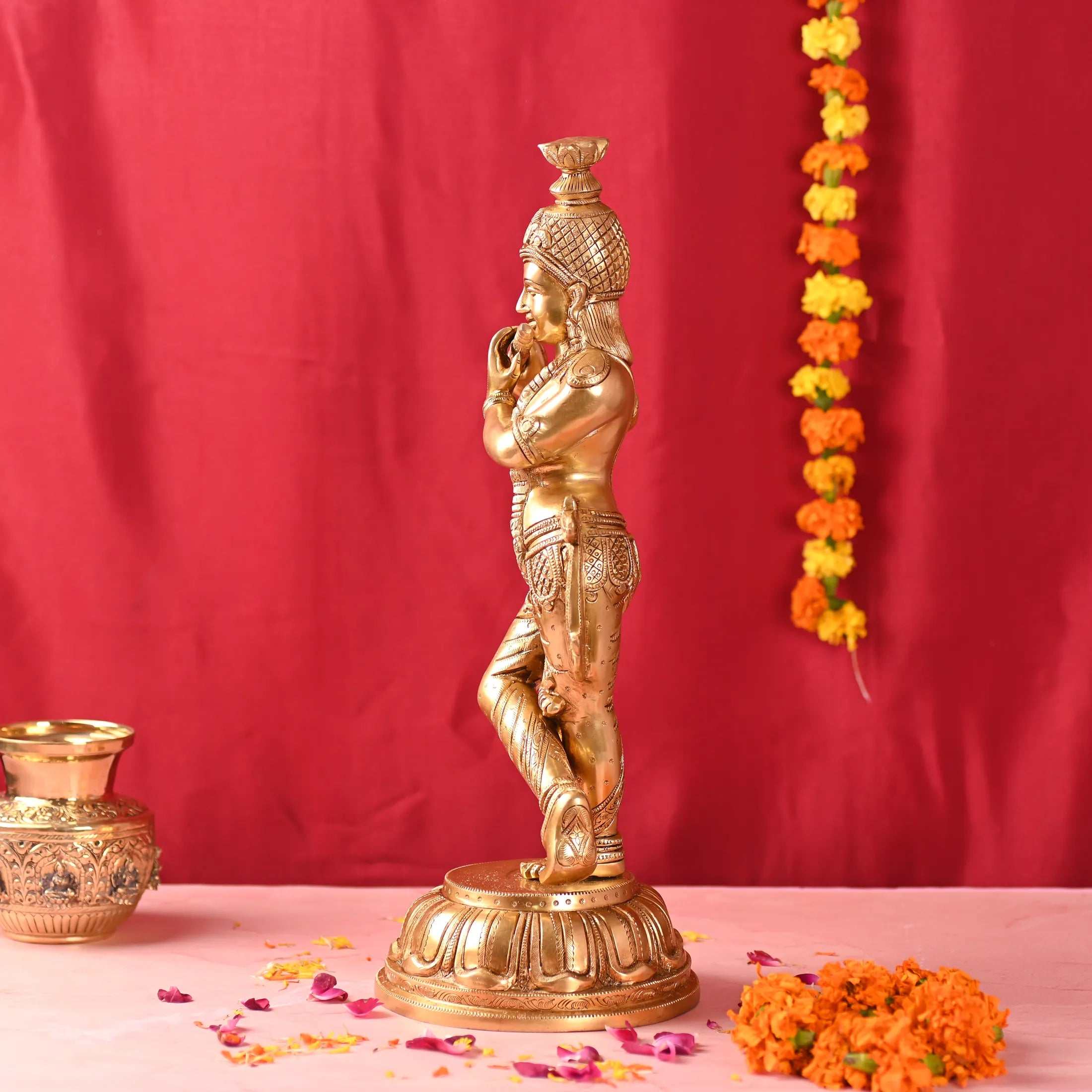 Brass Standing Krishna Idol (19 Inch) Vedansh Craft