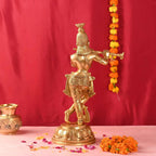 Brass Standing Krishna Idol (19 Inch) Vedansh Craft