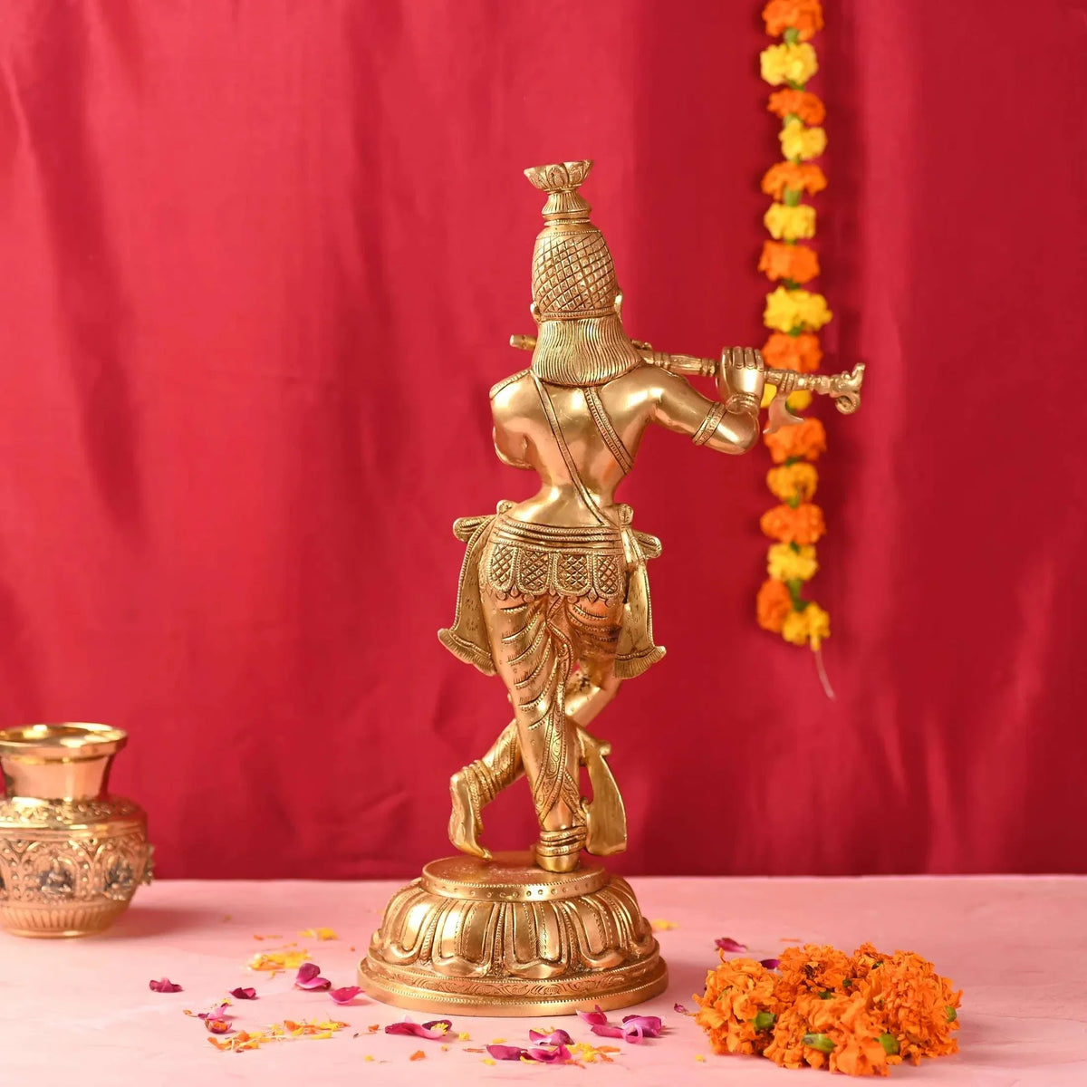 Brass Standing Krishna Idol (19 Inch) Vedansh Craft