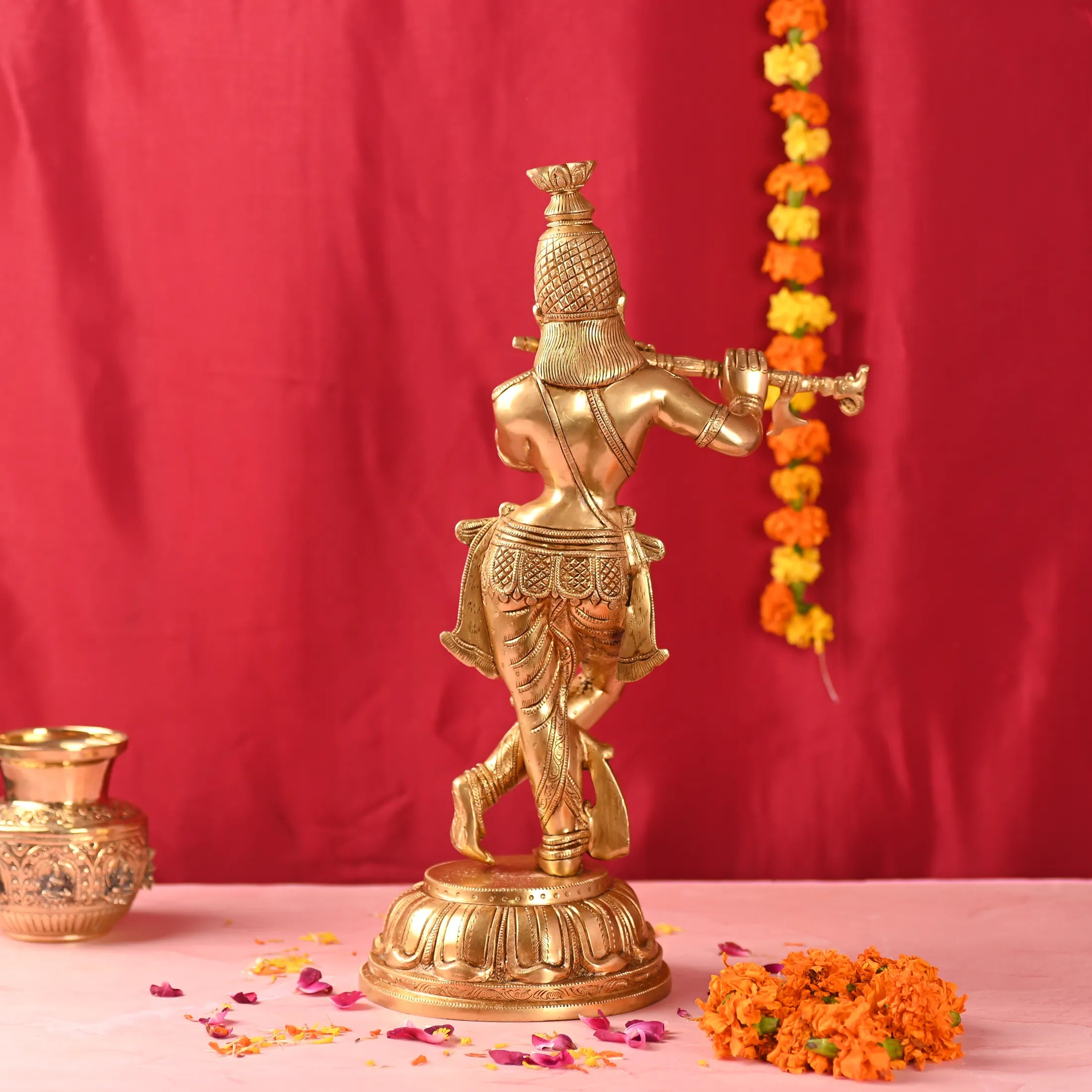 Brass Standing Krishna Idol (19 Inch) Vedansh Craft