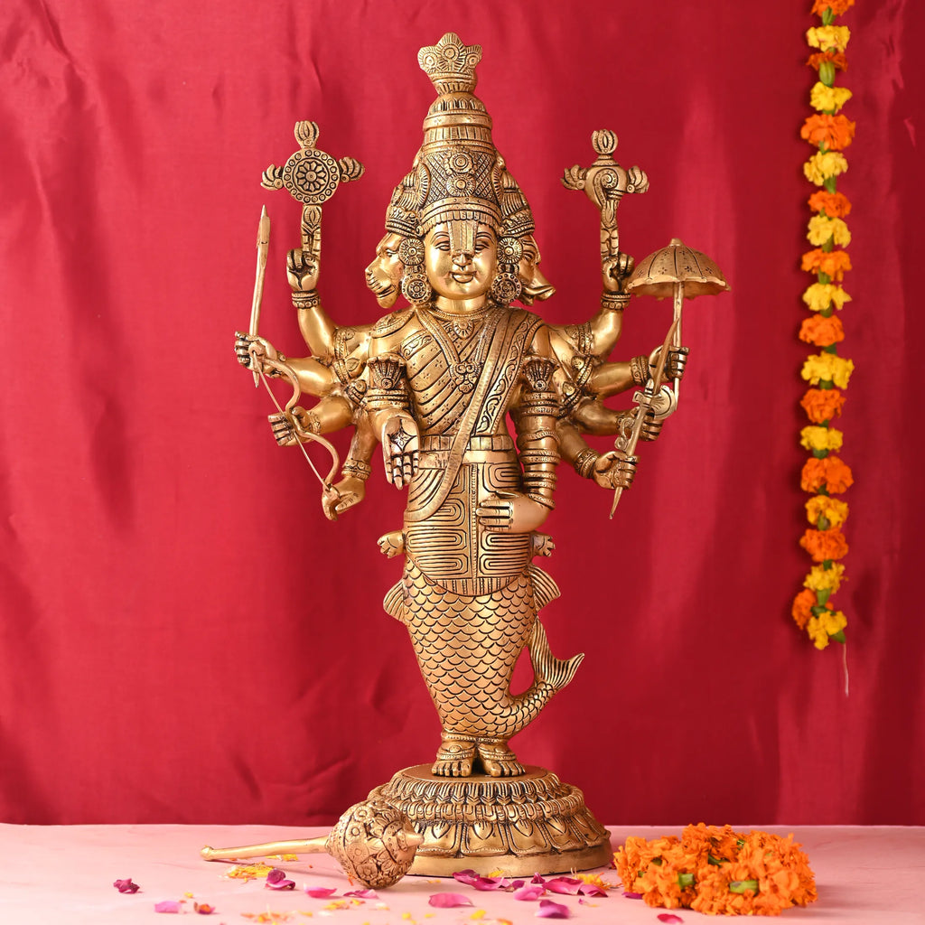 Brass Standing Vishnu Dashavatara Idol (25 Inch) Vedansh Craft