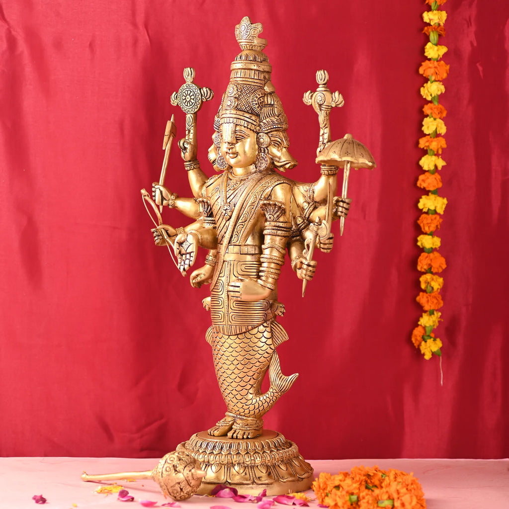 Brass Standing Vishnu Dashavatara Idol (25 Inch) Vedansh Craft
