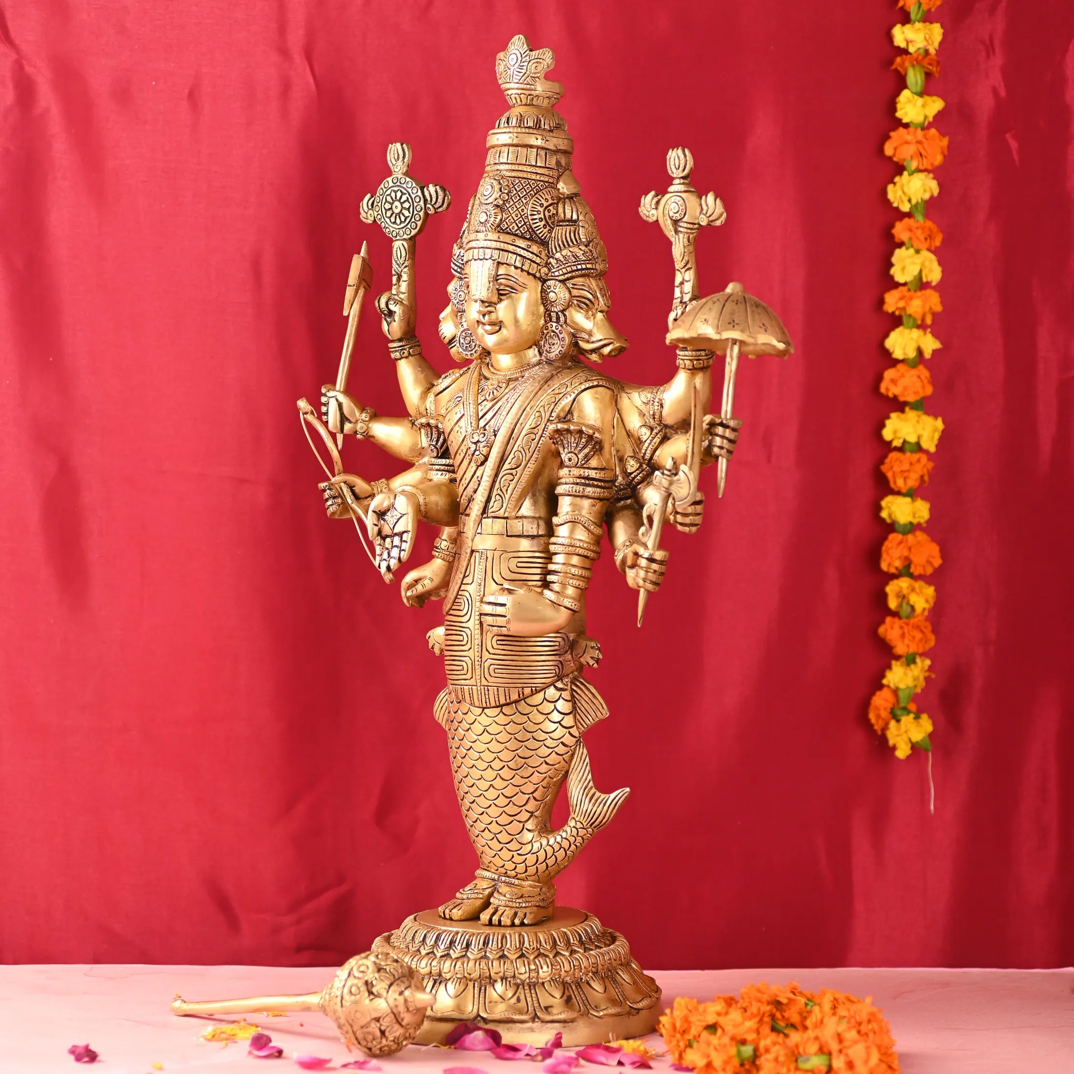 Brass Standing Vishnu Dashavatara Idol (25 Inch) Vedansh Craft