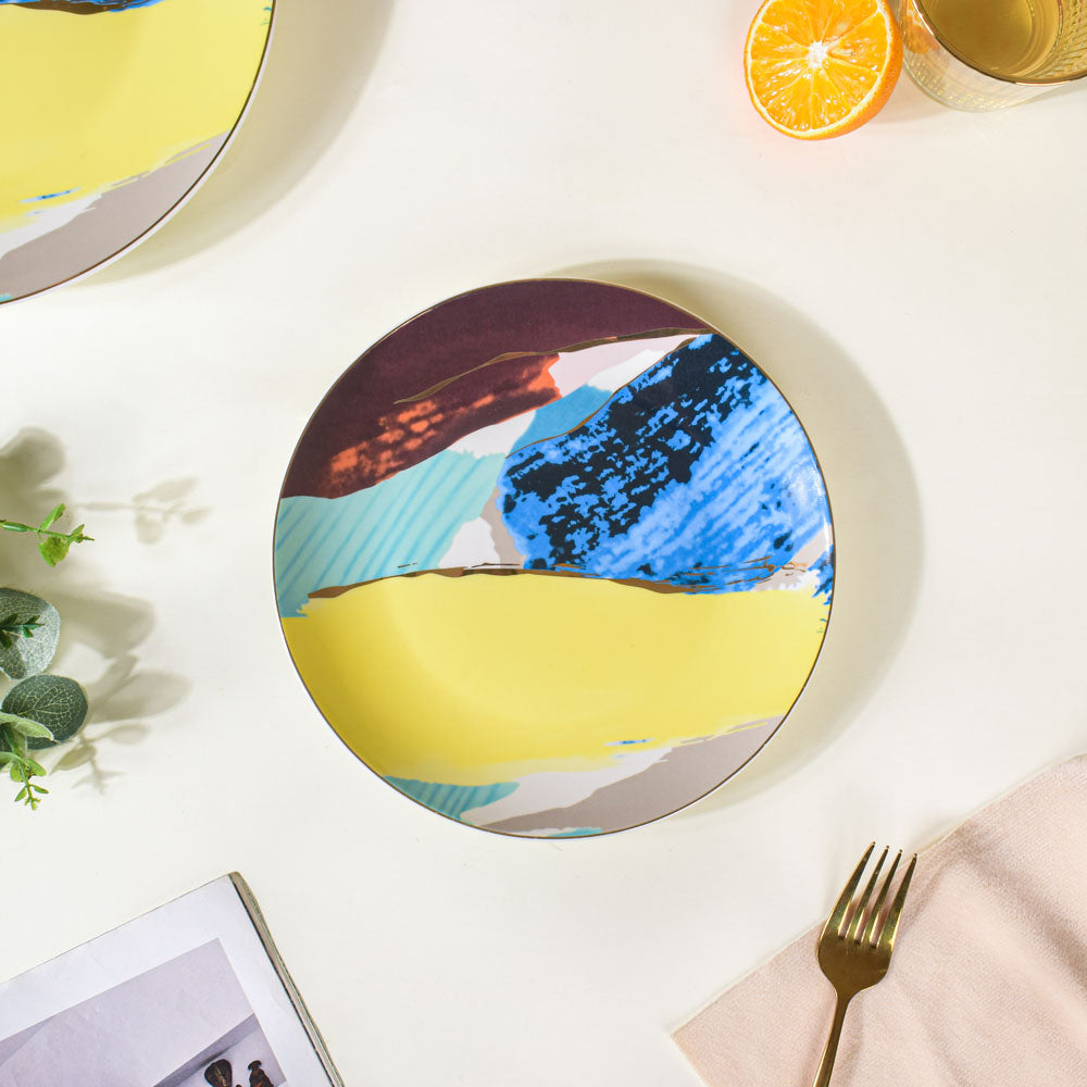 Colourful Ceramic Snack Plate 8 Inch Nestasia