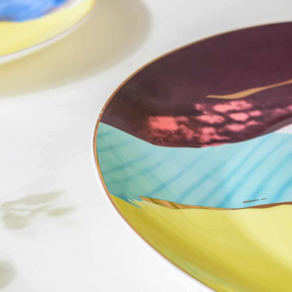 Colourful Ceramic Snack Plate 8 Inch Nestasia