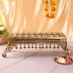 Brass Pallanguzhi Game Board with Wheels (18 Inch) Vedansh Craft
