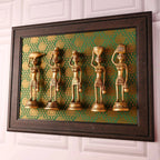 Brass Tribal Lady Statue Decor Set Of Five  (7.5 Inch) Vedansh Craft