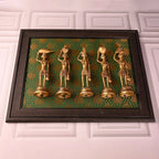 Brass Tribal Lady Statue Decor Set Of Five  (7.5 Inch) Vedansh Craft