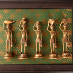 Brass Tribal Lady Statue Decor Set Of Five  (7.5 Inch) Vedansh Craft