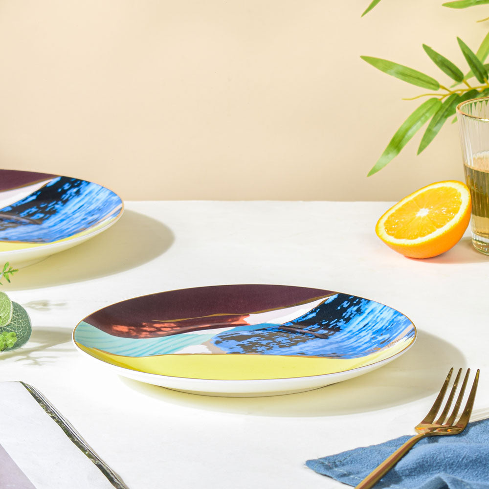 Colourful Ceramic Snack Plate 8 Inch Nestasia