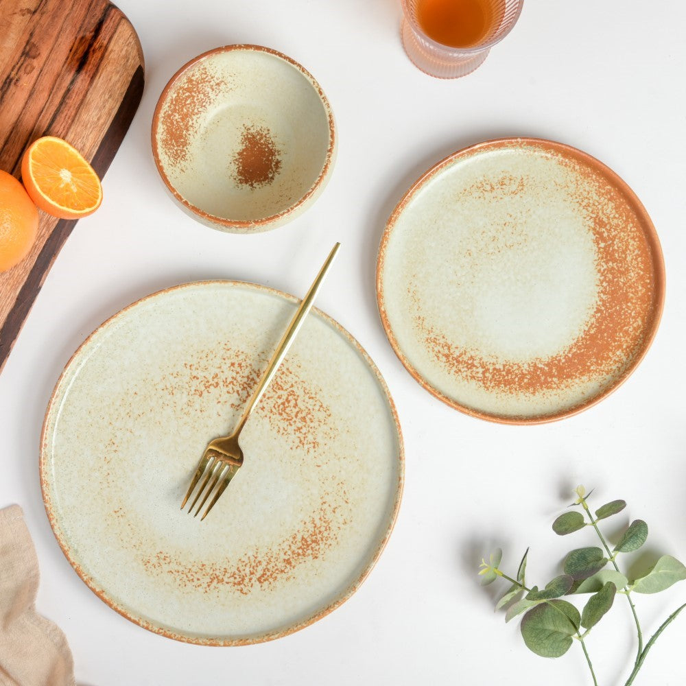 Earthy Stoneware Round Dinner Plate 10 Inch Nestasia