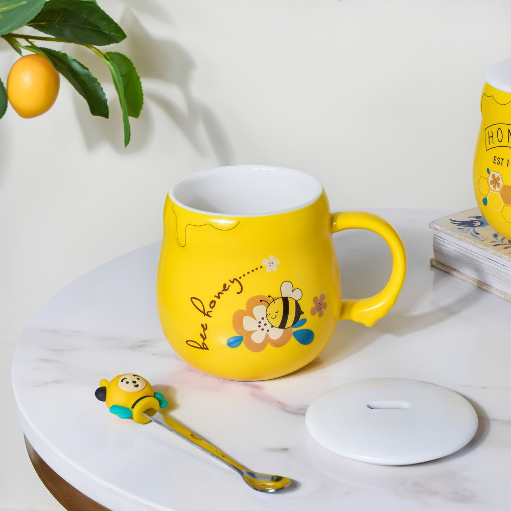 Sleepy Honey Bee Coffee Mug Yellow 350 ml Nestasia