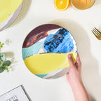Colourful Ceramic Snack Plate 8 Inch Nestasia