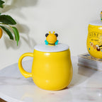 Sleepy Honey Bee Coffee Mug Yellow 350 ml Nestasia