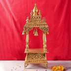 Brass Mandir / Temple With Hanging Bell (28 Inch) Vedansh Craft