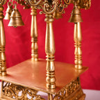 Brass Mandir / Temple With Hanging Bell (28 Inch) Vedansh Craft