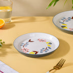 Bloom Ceramic Snack Plate Grey 8 Inch Nestasia