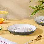 Bloom Ceramic Snack Plate Grey 8 Inch Nestasia