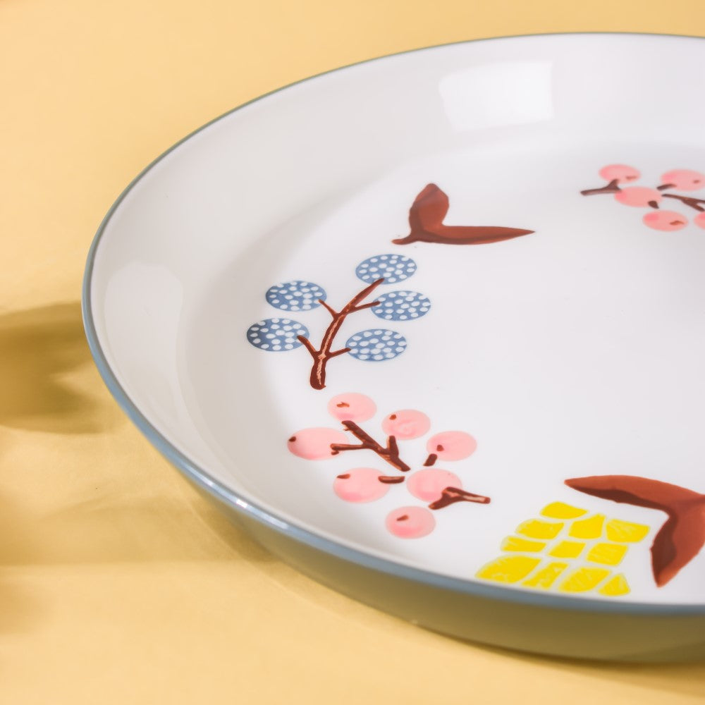 Bloom Ceramic Snack Plate Grey 8 Inch Nestasia