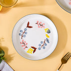 Bloom Ceramic Snack Plate Grey 8 Inch Nestasia