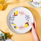 Bloom Ceramic Dinner Plate Grey 10 Inch Nestasia