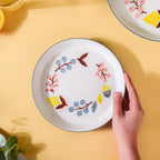 Bloom Ceramic Snack Plate Grey 8 Inch Nestasia