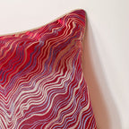 Luxury Embroidered Cushion Cover Red Set of 2 17x17 Inch Nestasia
