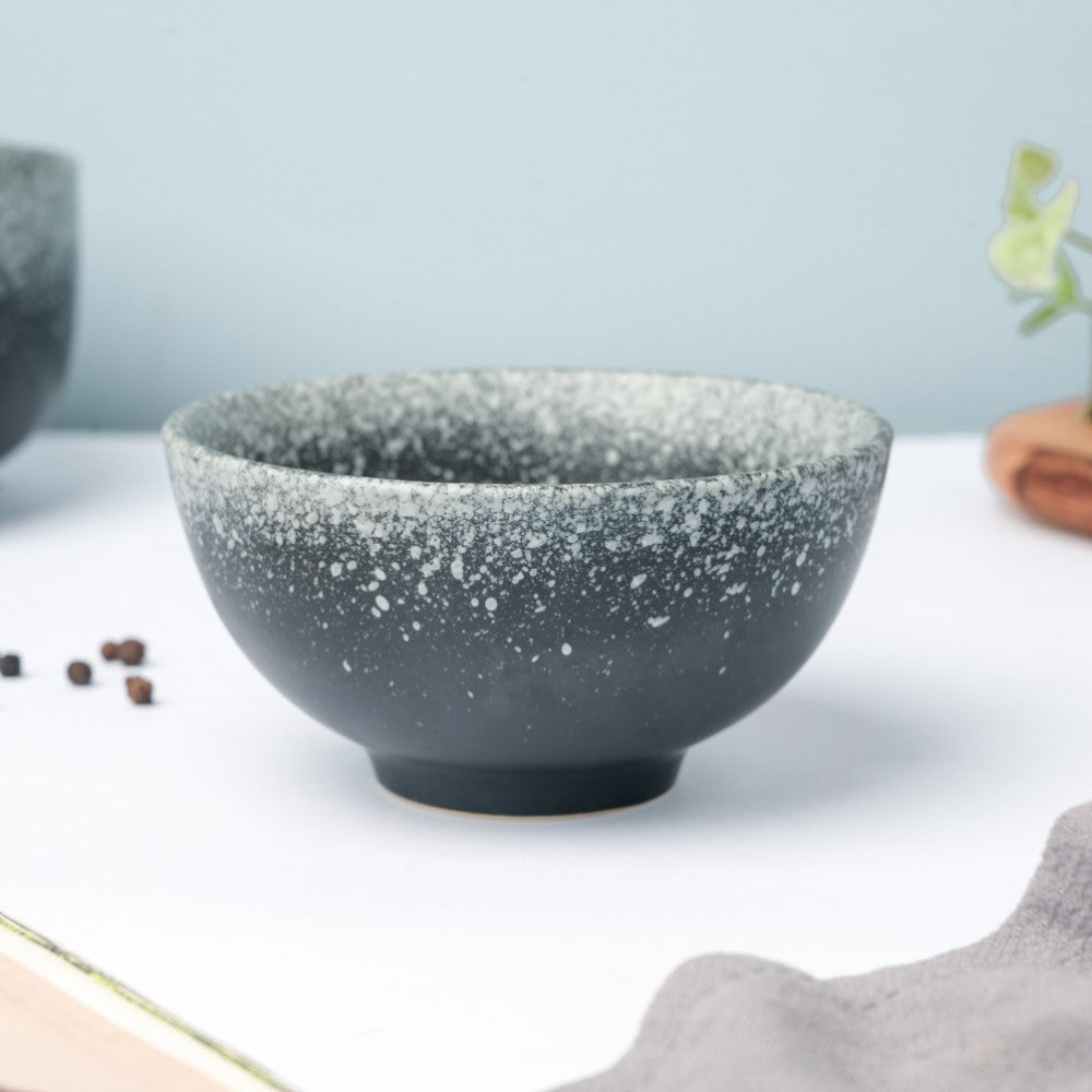 Galaxy Stone Pottery Side Bowl Black 250 ml Nestasia