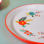 Bloom Ceramic Dinner Plate Red 10 Inch Nestasia