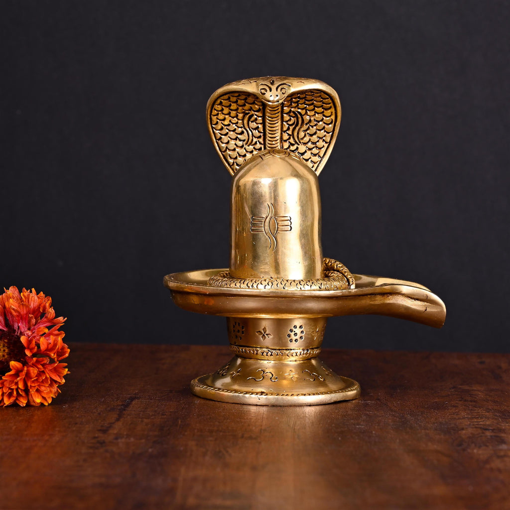 Brass Superfine Shivling/Shivlingam Idol (6 Inch) Vedansh Craft