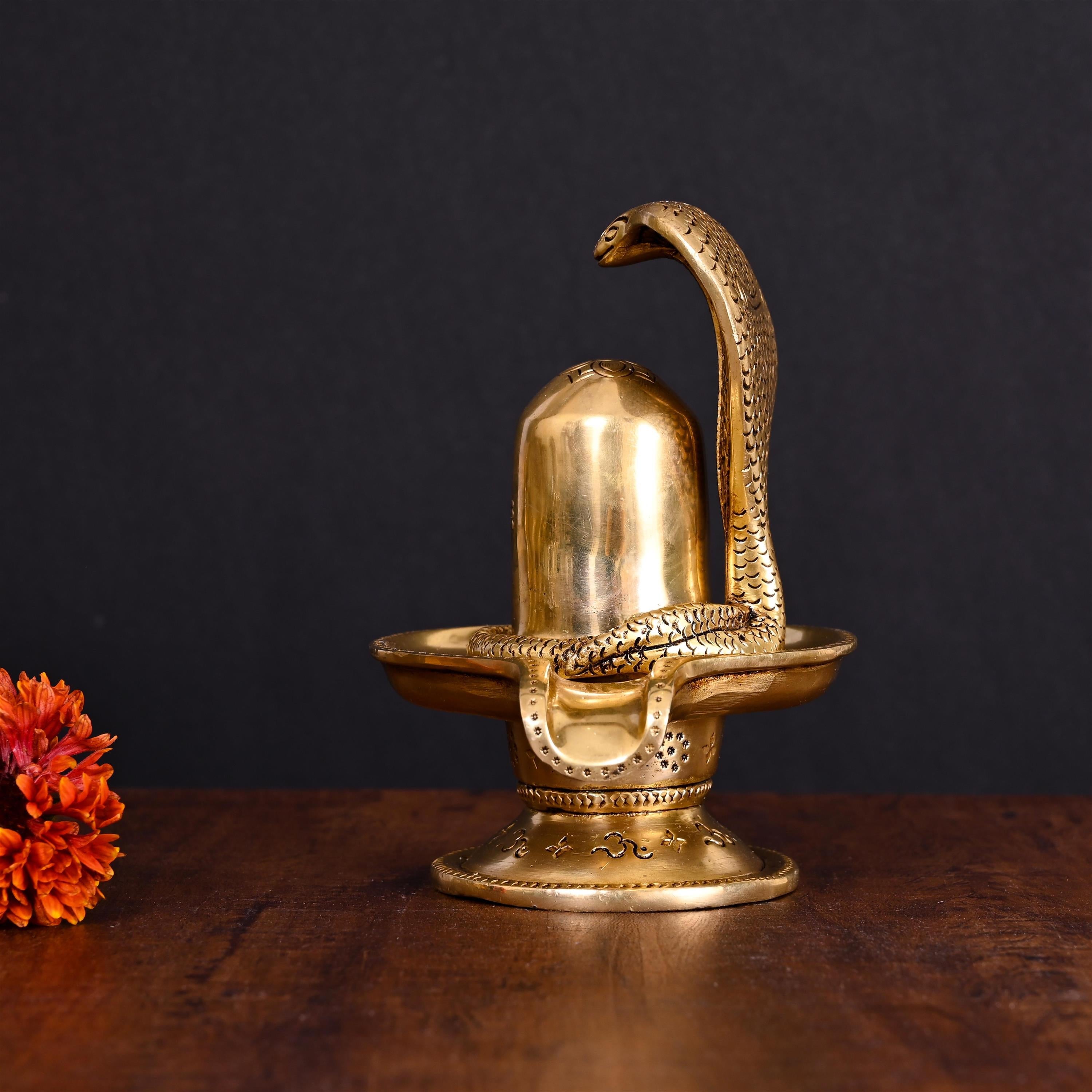 Brass Superfine Shivling/Shivlingam Idol (6 Inch) Vedansh Craft