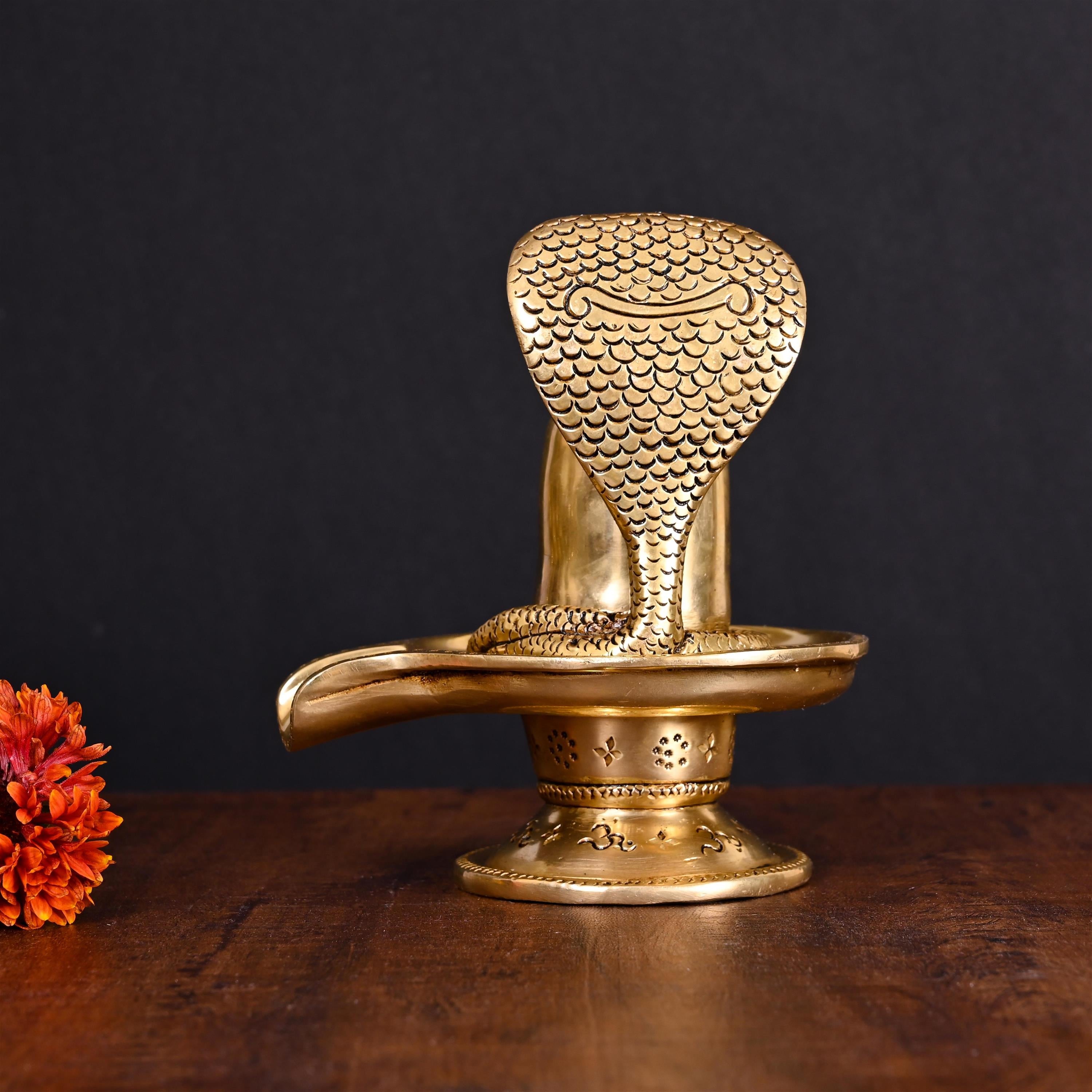 Brass Superfine Shivling/Shivlingam Idol (6 Inch) Vedansh Craft
