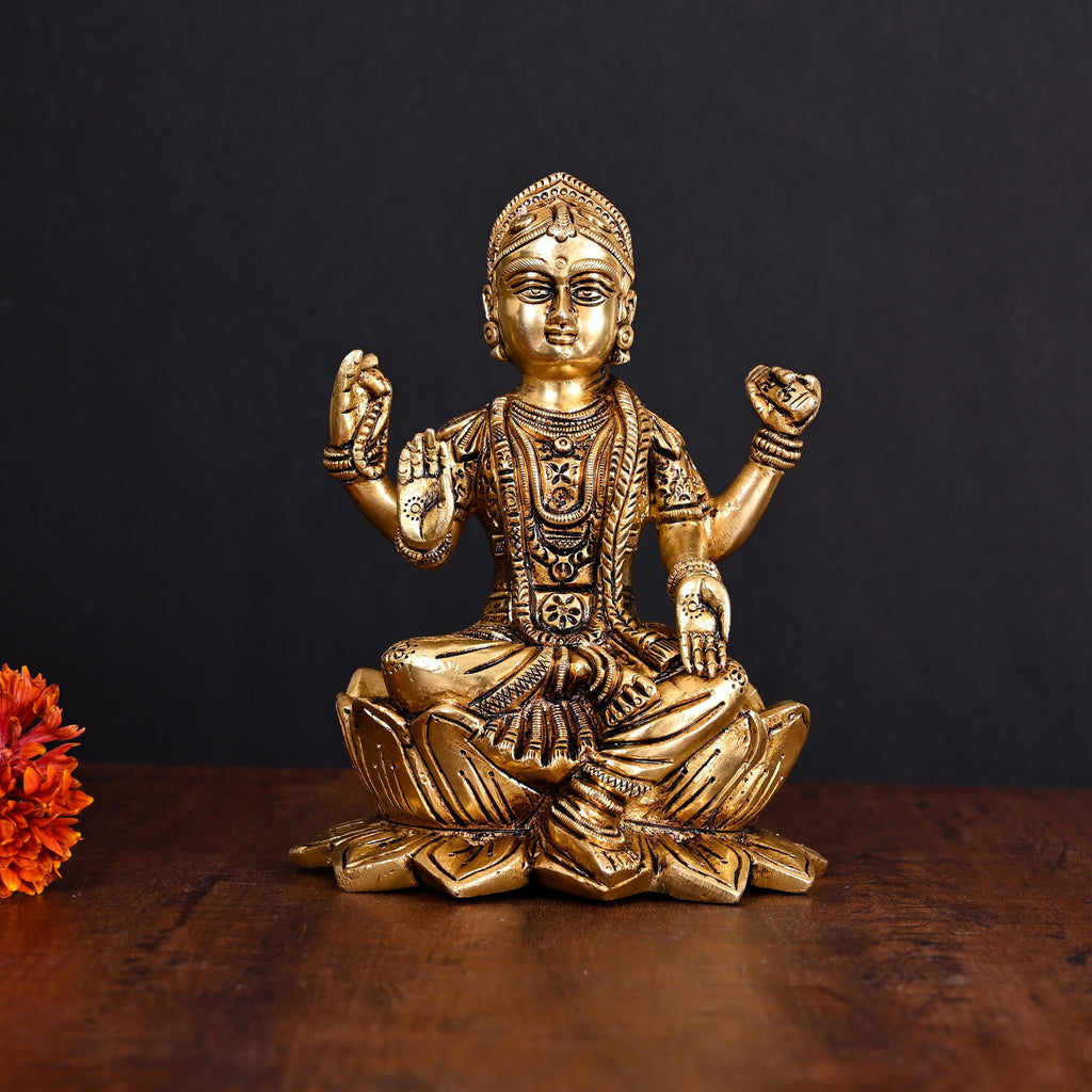 Brass Superfine Bala Tripurasundari Idol On Lotus (7 Inch) Vedansh Craft