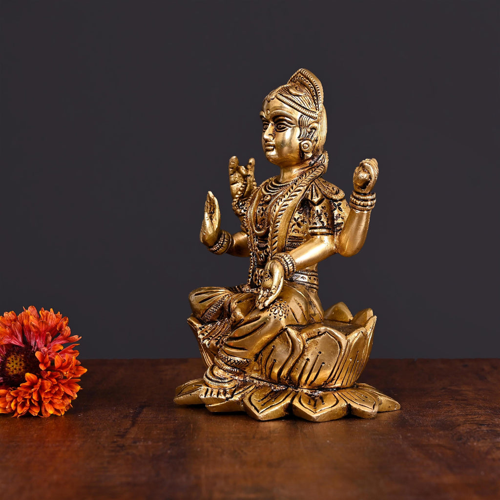 Brass Superfine Bala Tripurasundari Idol On Lotus (7 Inch) Vedansh Craft