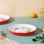 Bloom Ceramic Snack Plate Red 8 Inch Nestasia