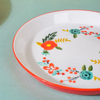 Bloom Ceramic Snack Plate Red 8 Inch Nestasia