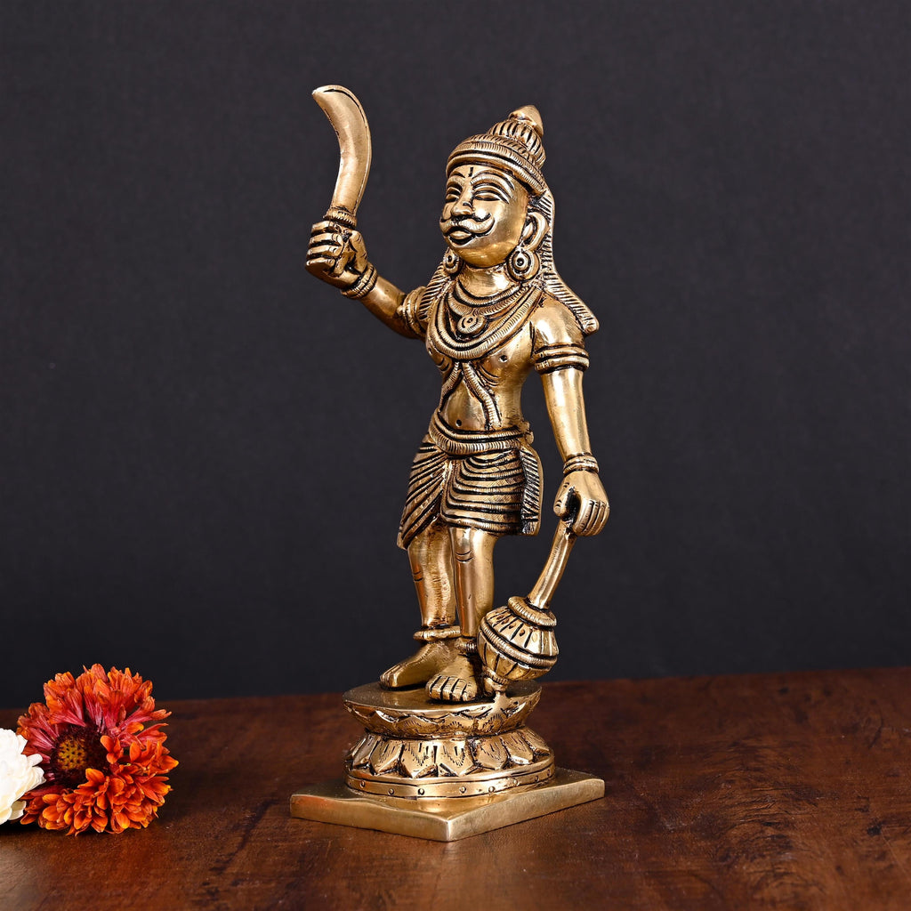 Brass Superfiine Madurai Veeran Idol (9 Inch) Vedansh Craft