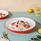 Bloom Ceramic Dinner Plate Red 10 Inch Nestasia