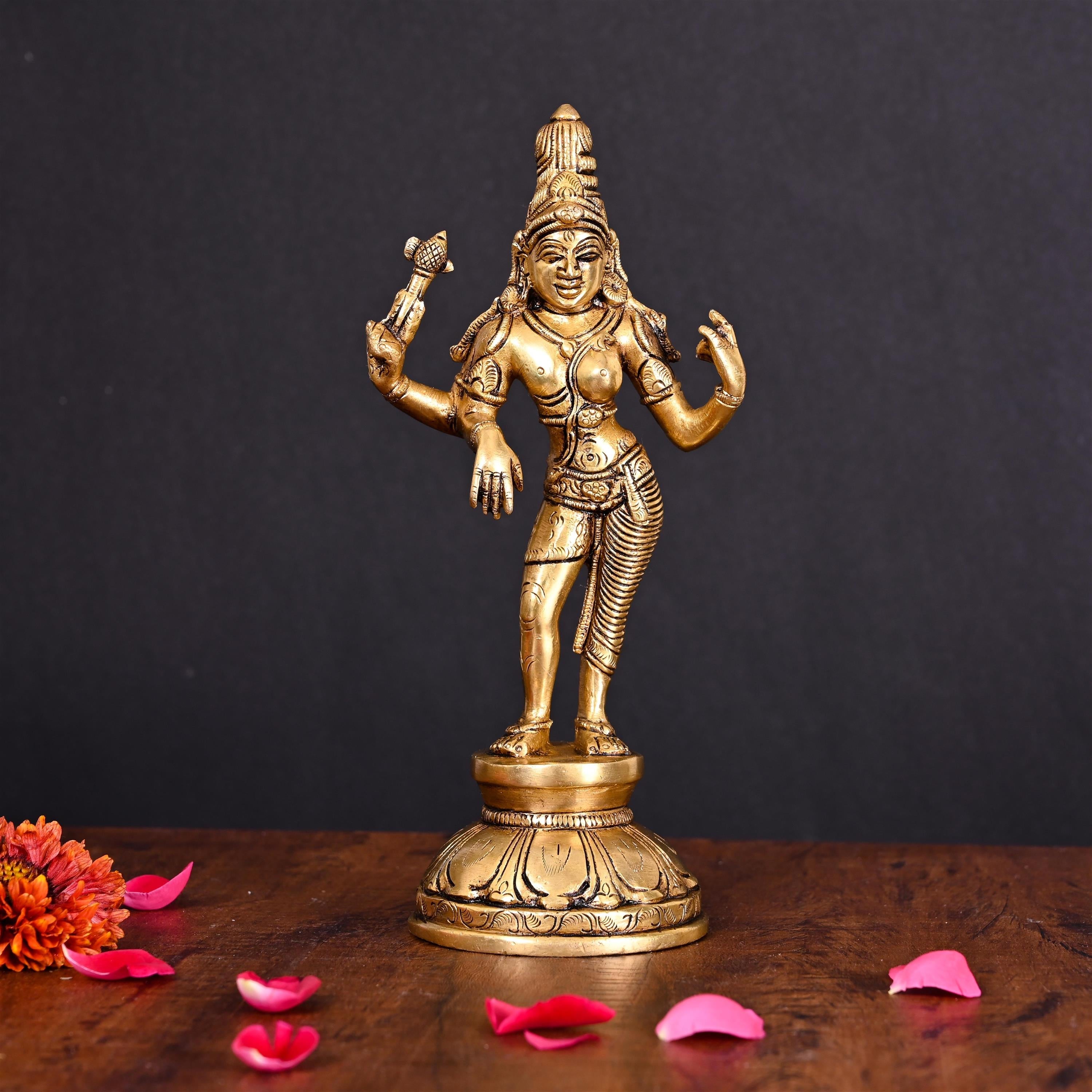 Brass Superfine Ardhanarishwara Idol (8.5 Inch) Vedansh Craft