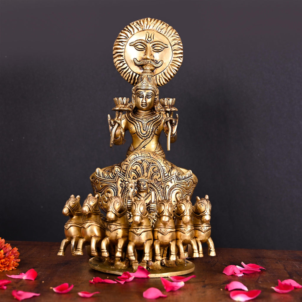 Brass Superfine Surya Rath Idol (12 Inch) Vedansh Craft