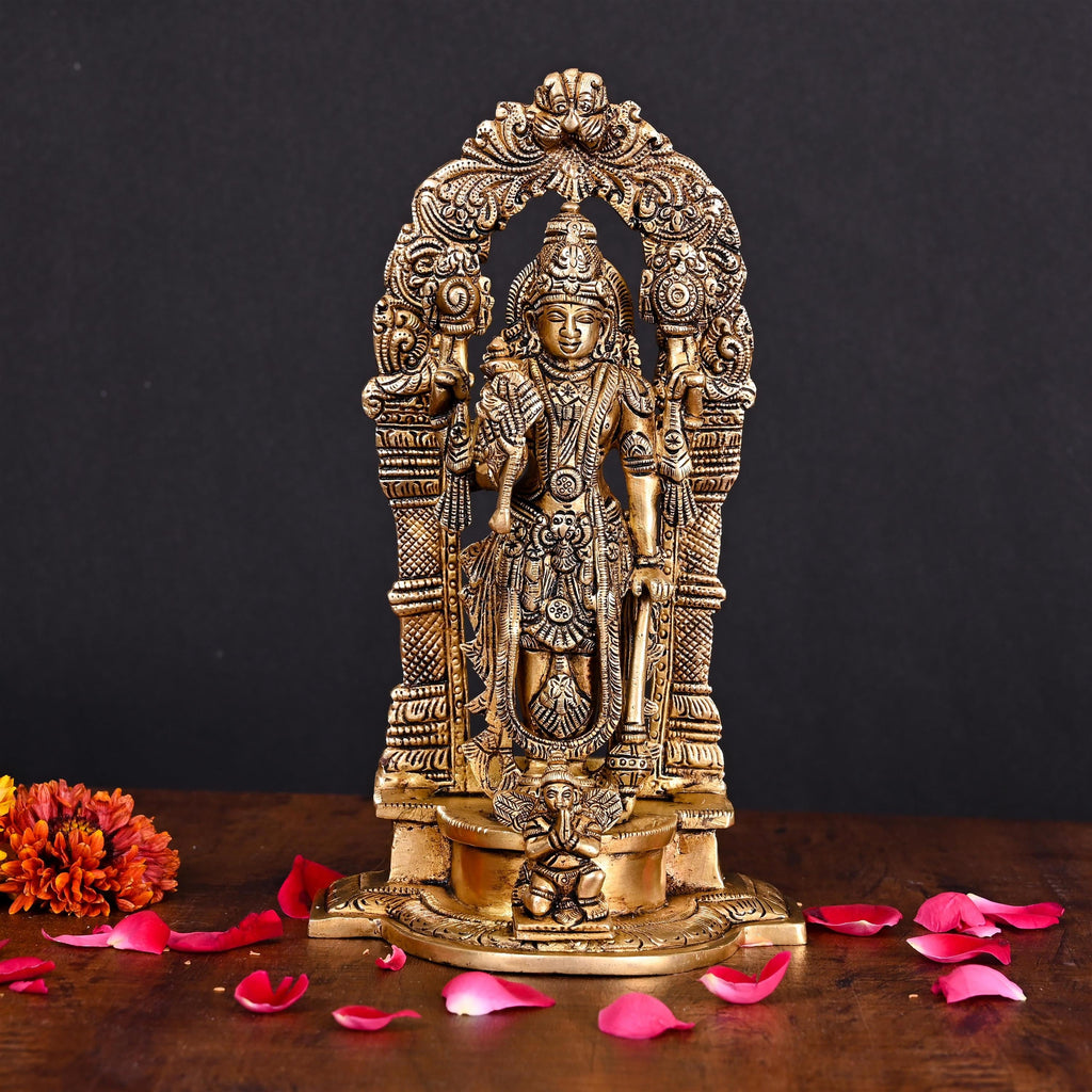 Brass Superfine Lord Standing Vishnu Idol (9 Inch) Vedansh Craft