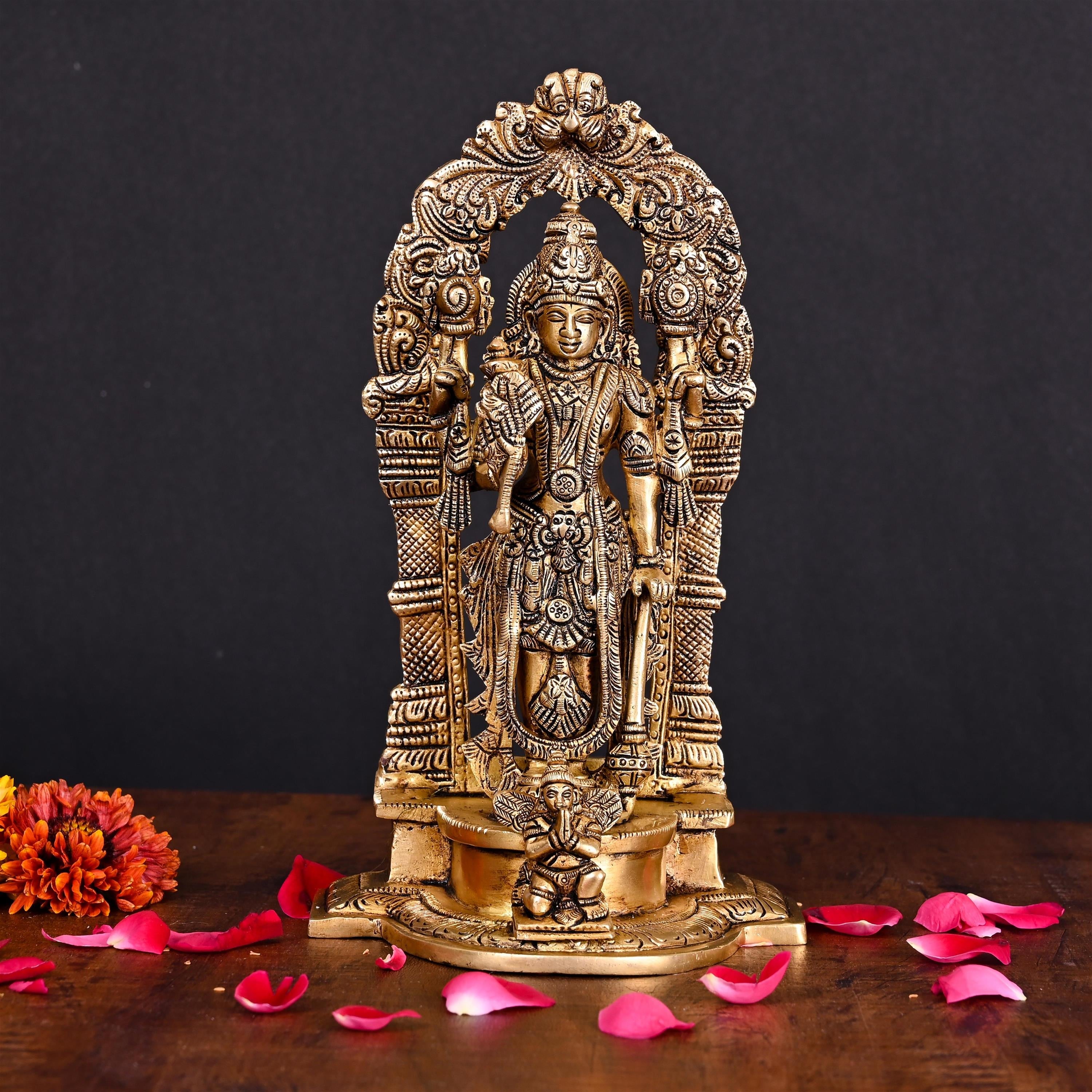 Brass Superfine Lord Standing Vishnu Idol (9 Inch) Vedansh Craft