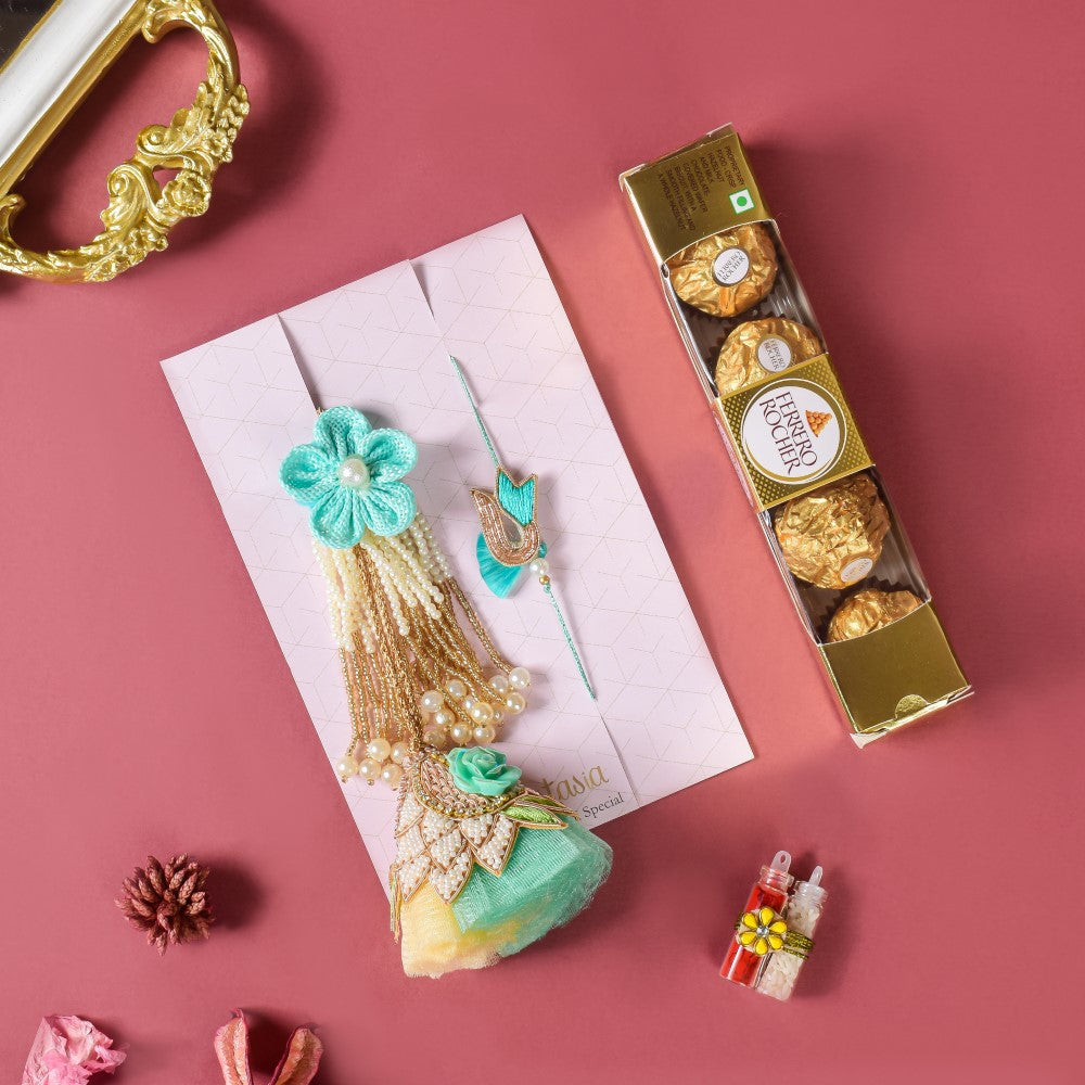 Luxury Lumba Rakhi Gift Set Of 3 Nestasia