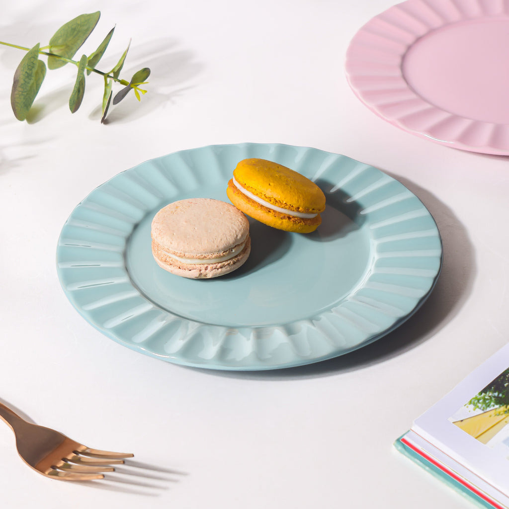 Claramay Blue Pastel Ceramic Snack Plate 8 Inch Nestasia