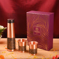 Copper Premium Pen Sparkle Bottle with Glass Set Gift Box/Hamper Vedansh Craft