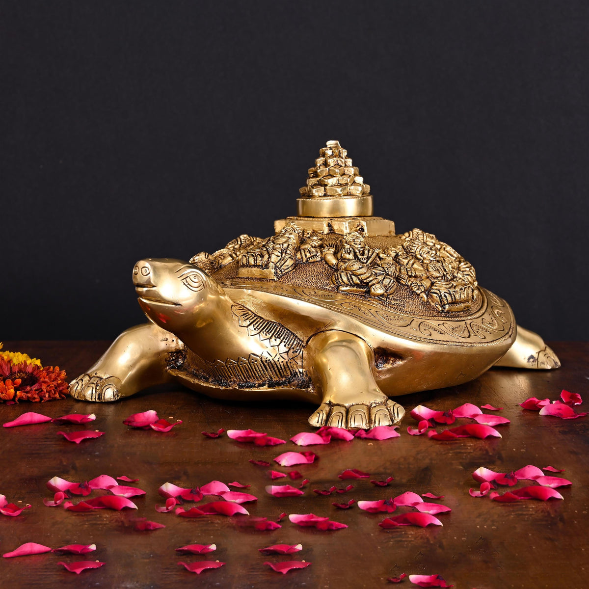 Brass Handcrafted Ashtalakshmi Shree Yantra Tortoise (6 Inch) Vedansh Craft