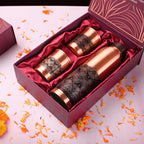 Copper Premium Lemon Bottle with Glass Set Gift Box/Hamper Vedansh Craft