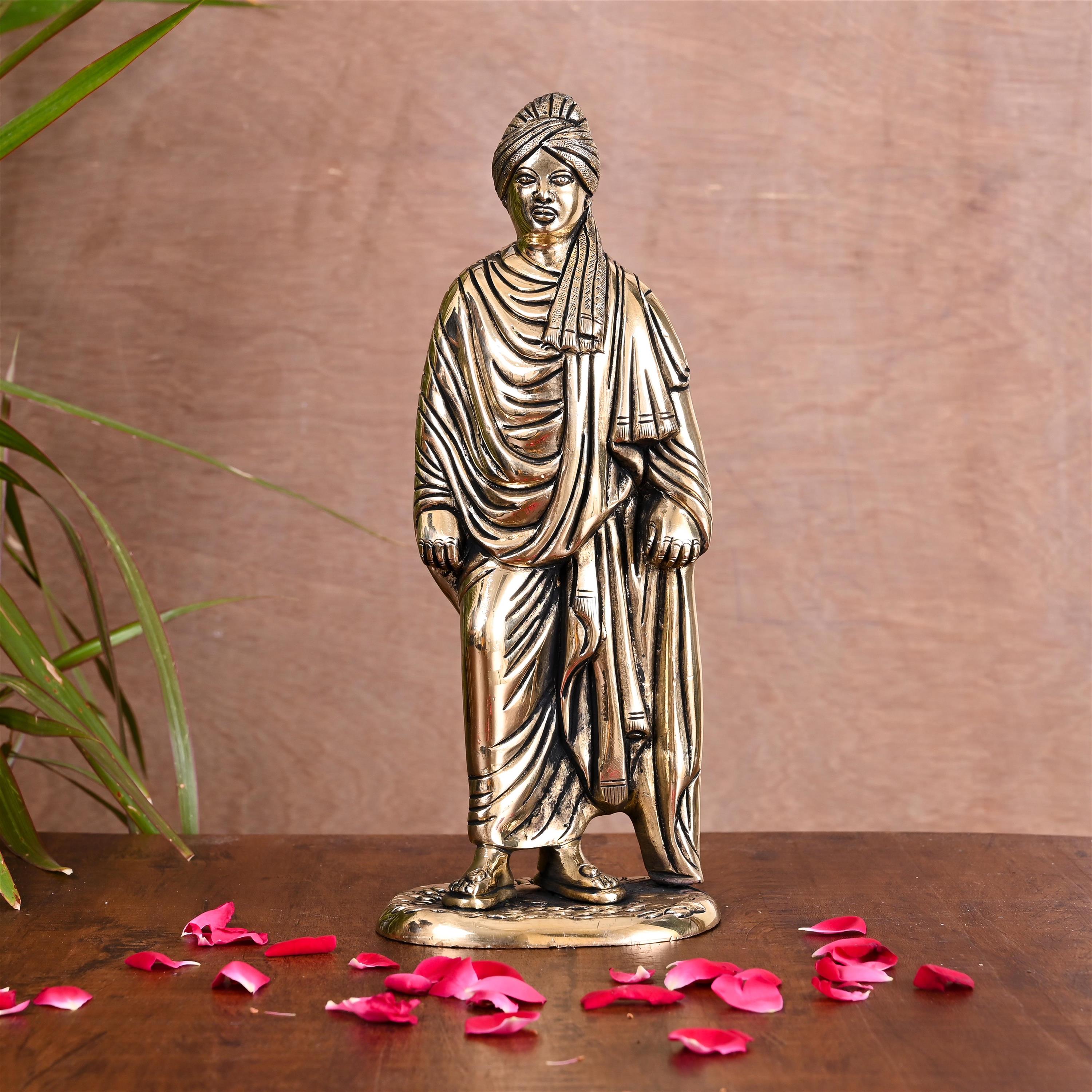 Brass Swami Vivekananda Statue (10 Inch) Vedansh Craft