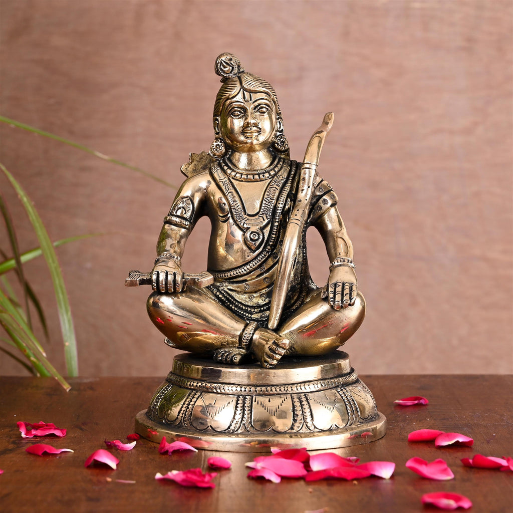 Brass Lord Ram Sitting Statue (7 Inch) Vedansh Craft